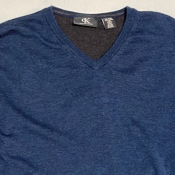 Calvin Klein 100% Merino Wool Men V Neck Sweater Size XL - Picture 2 of 10